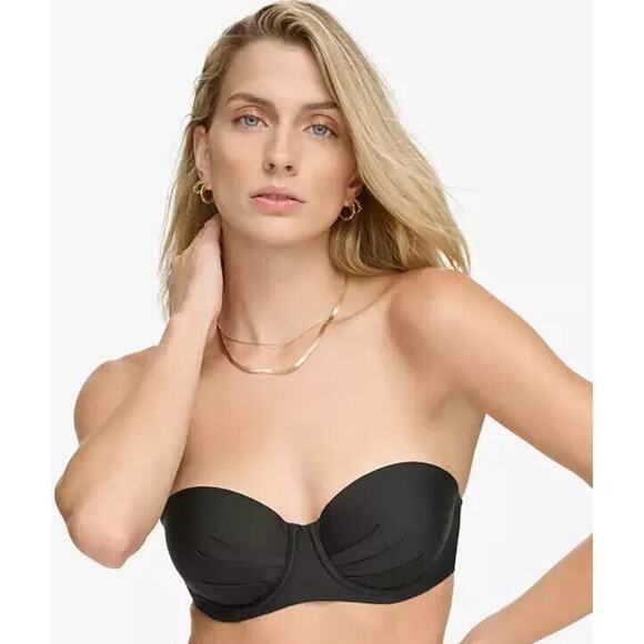 Calvin Klein Women's Black Molded Underwire Balconette Bikini Top Size Large NWT - Picture 1 of 6